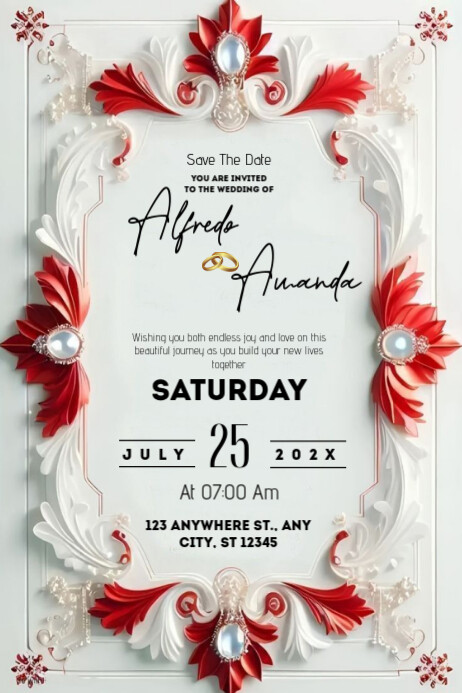 Typographic Wedding Card Invitation | Wedding Card Design | Wedding Card Poster Plakat template